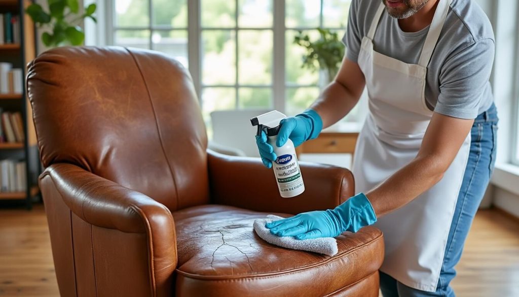 nettoyage en profondeur fauteuil en cuir abimé 